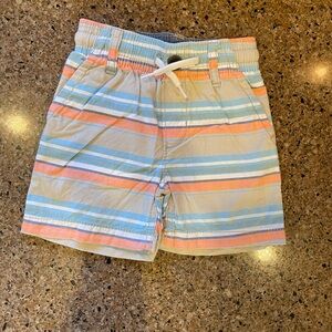 OshKosh B'gosh white, Blue & Peach Striped Pull-On Shorts